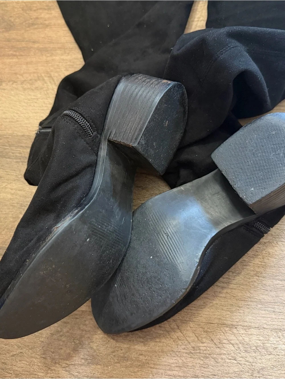 Steve Madden Black Suede High Shaft Boots